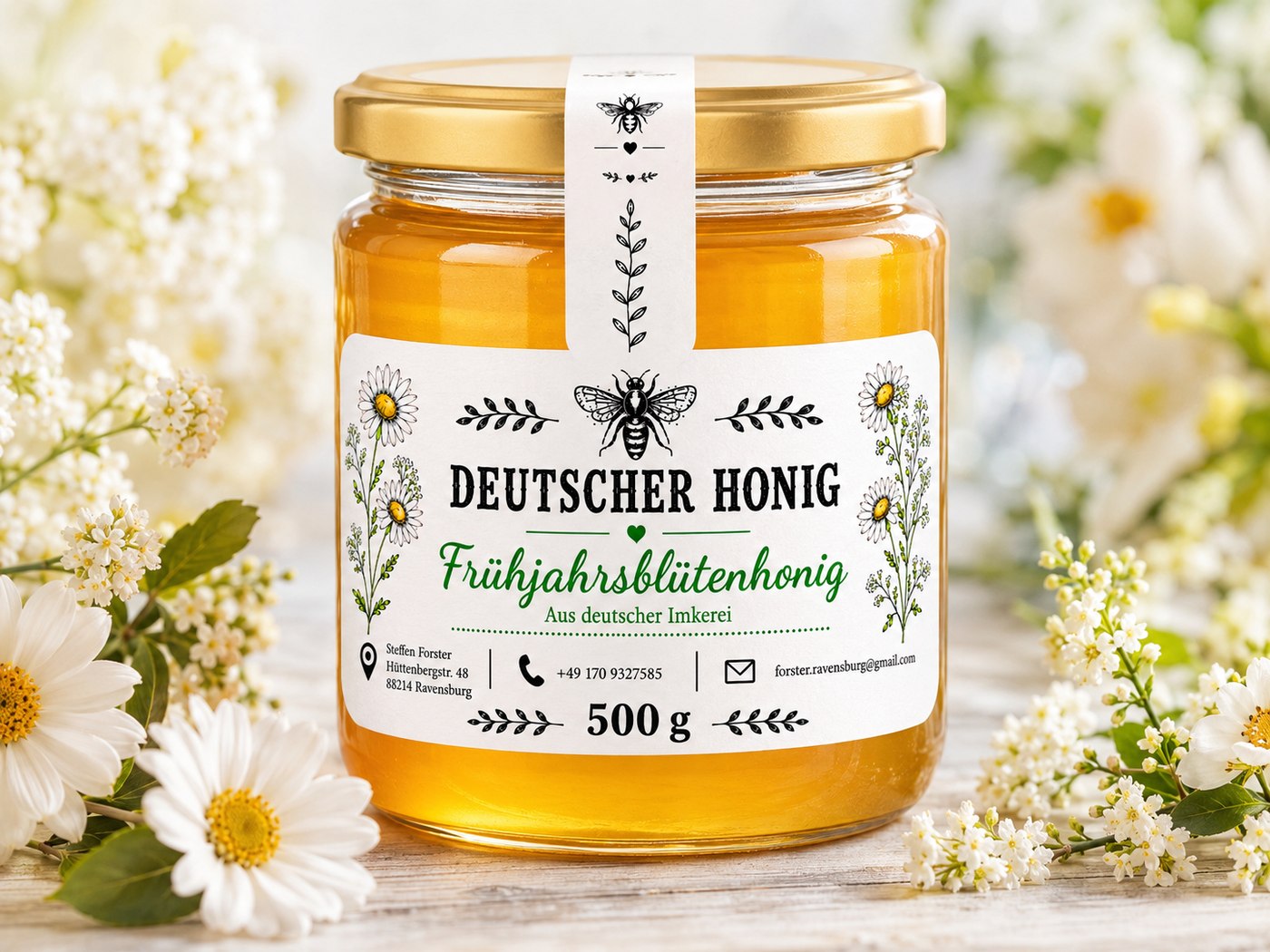 Glas Frühjahrsblütenhonig der Imkerei Forster