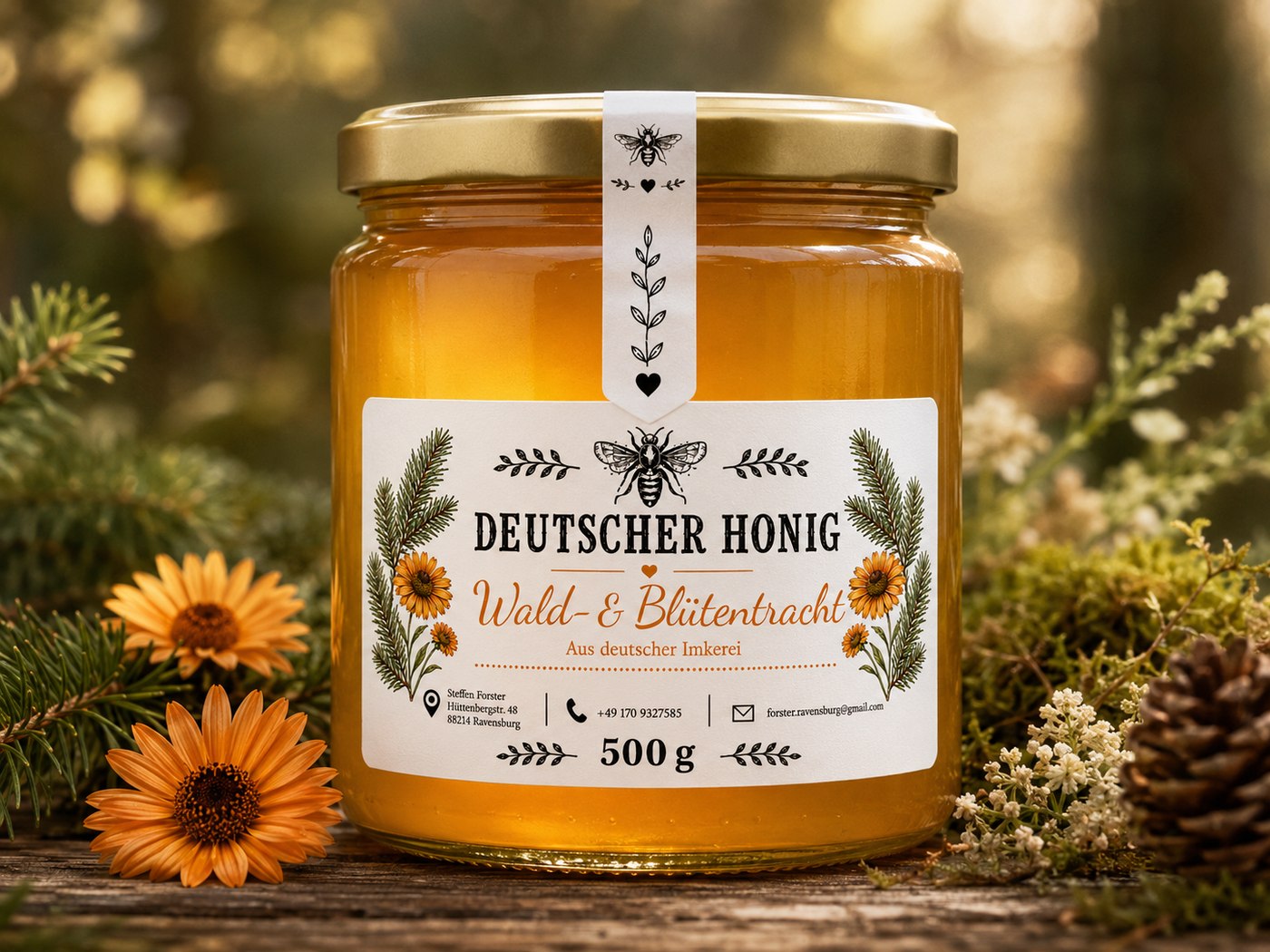 Glas Wald- und Blütentracht der Imkerei Forster